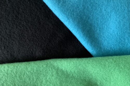 The image shows a closeup of fleece fabric